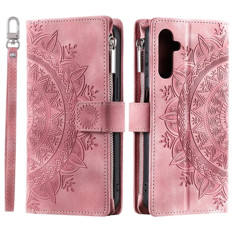 Style 006 For Samsung Galaxy A16 5G Wallet Case PU Leather Phone Cover Mandala Flower Pattern