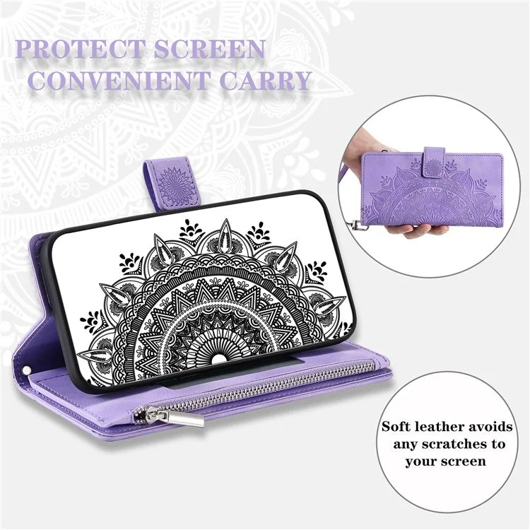 Style 006 For Samsung Galaxy A16 5G Wallet Case PU Leather Phone Cover Mandala Flower Pattern