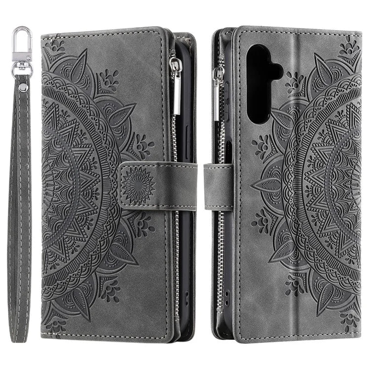 Style 006 For Samsung Galaxy A16 5G Wallet Case PU Leather Phone Cover Mandala Flower Pattern