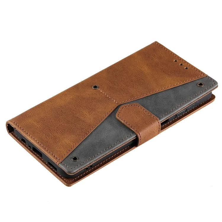 For Samsung Galaxy A16 5G Leather Case Splicing Stitching Wallet Stand Phone Cover with Strap