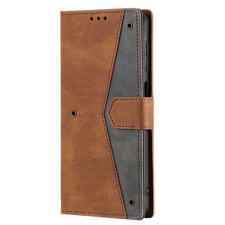 For Samsung Galaxy A16 5G Leather Case Splicing Stitching Wallet Stand Phone Cover with Strap