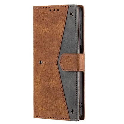 For Samsung Galaxy A16 5G Leather Case Splicing Stitching Wallet Stand Phone Cover with Strap