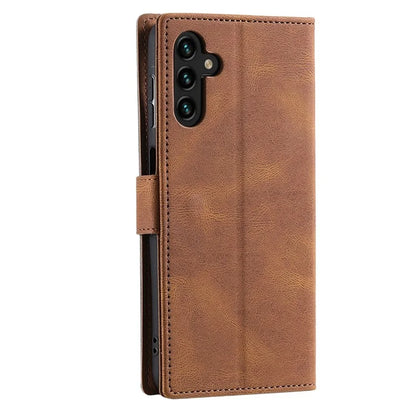 For Samsung Galaxy A16 5G Leather Case Splicing Stitching Wallet Stand Phone Cover with Strap