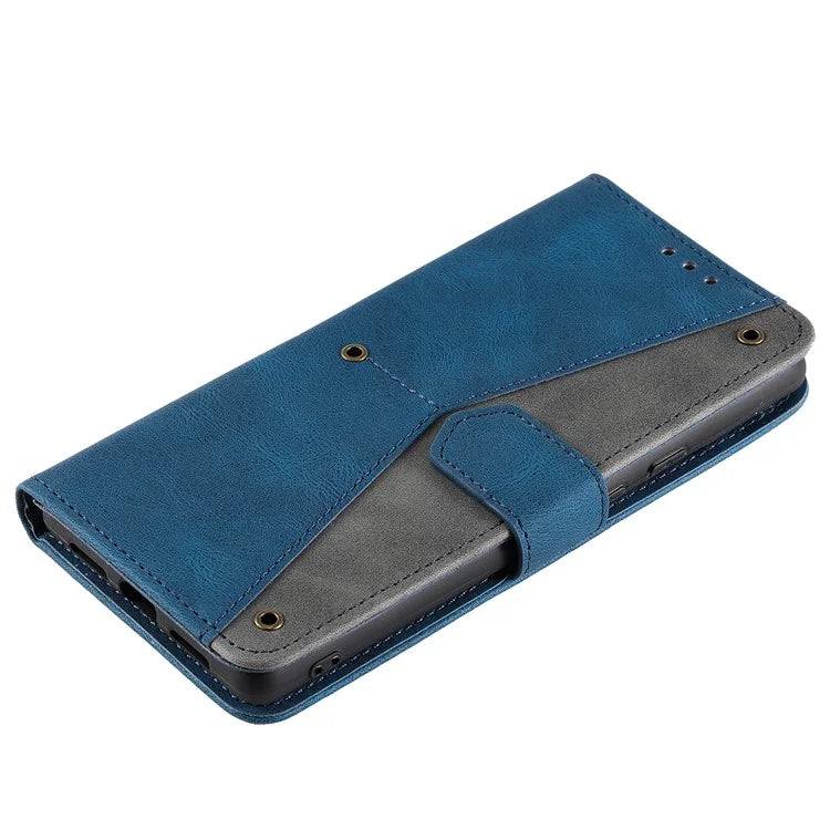 For Samsung Galaxy A16 5G Leather Case Splicing Stitching Wallet Stand Phone Cover with Strap