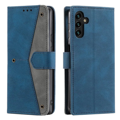 For Samsung Galaxy A16 5G Leather Case Splicing Stitching Wallet Stand Phone Cover with Strap