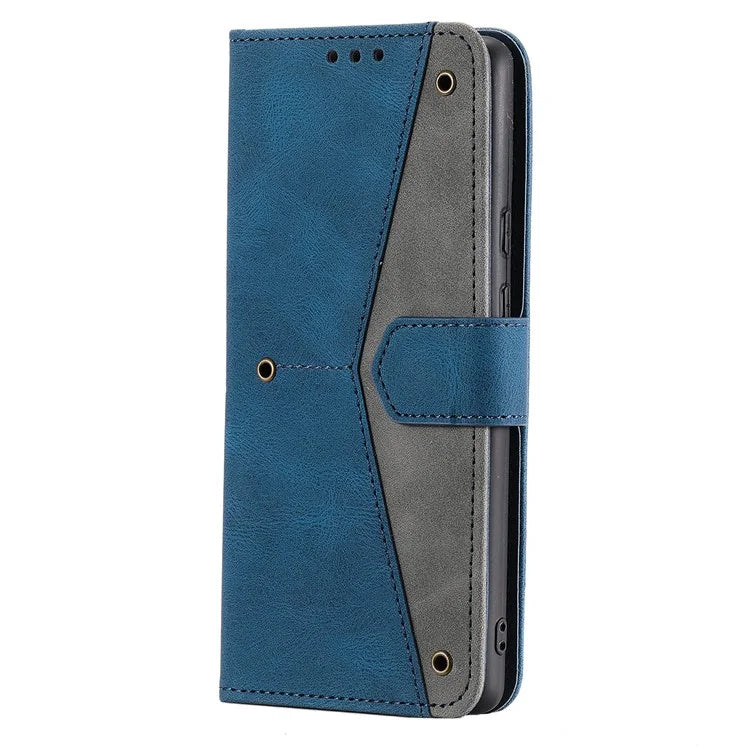 For Samsung Galaxy A16 5G Leather Case Splicing Stitching Wallet Stand Phone Cover with Strap