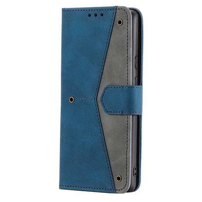 For Samsung Galaxy A16 5G Leather Case Splicing Stitching Wallet Stand Phone Cover with Strap