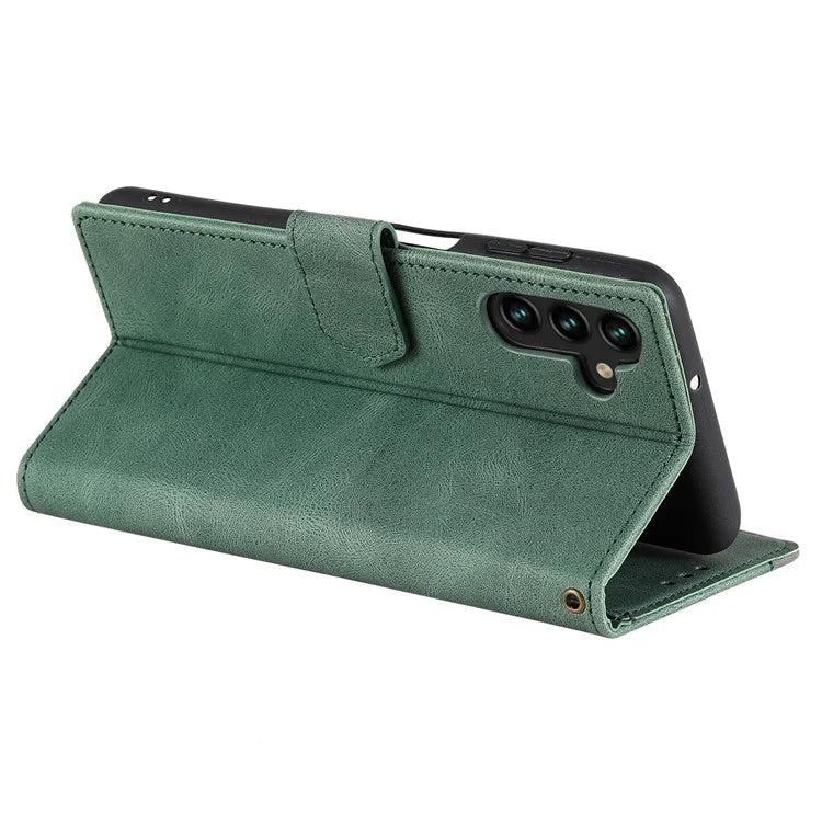 For Samsung Galaxy A16 5G Leather Case Splicing Stitching Wallet Stand Phone Cover with Strap