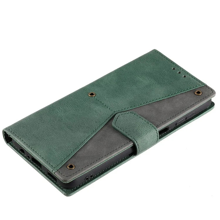 For Samsung Galaxy A16 5G Leather Case Splicing Stitching Wallet Stand Phone Cover with Strap