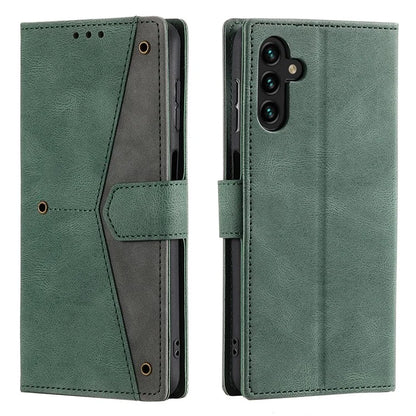 For Samsung Galaxy A16 5G Leather Case Splicing Stitching Wallet Stand Phone Cover with Strap