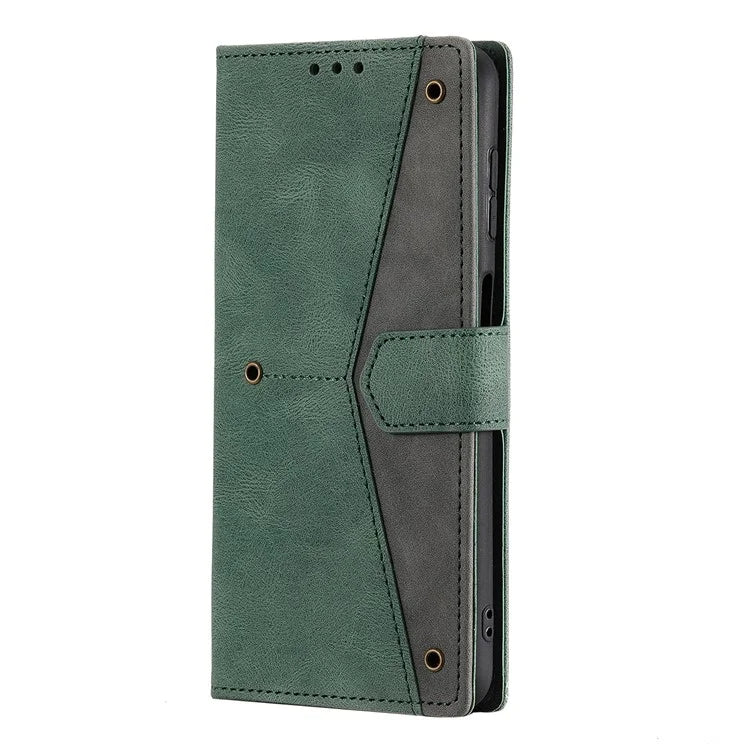 For Samsung Galaxy A16 5G Leather Case Splicing Stitching Wallet Stand Phone Cover with Strap