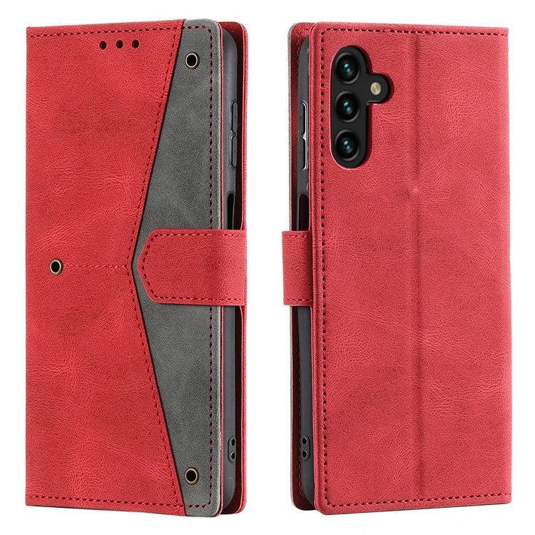 For Samsung Galaxy A16 5G Leather Case Splicing Stitching Wallet Stand Phone Cover with Strap