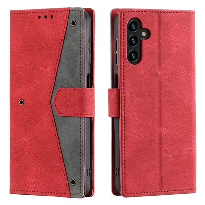 For Samsung Galaxy A16 5G Leather Case Splicing Stitching Wallet Stand Phone Cover with Strap