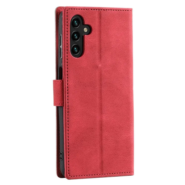 For Samsung Galaxy A16 5G Leather Case Splicing Stitching Wallet Stand Phone Cover with Strap