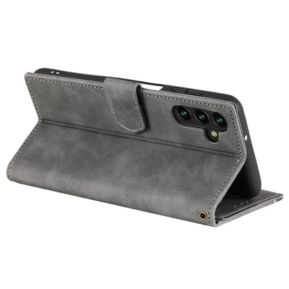 For Samsung Galaxy A16 5G Leather Case Splicing Stitching Wallet Stand Phone Cover with Strap