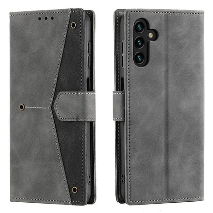 For Samsung Galaxy A16 5G Leather Case Splicing Stitching Wallet Stand Phone Cover with Strap