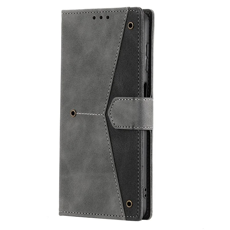 For Samsung Galaxy A16 5G Leather Case Splicing Stitching Wallet Stand Phone Cover with Strap