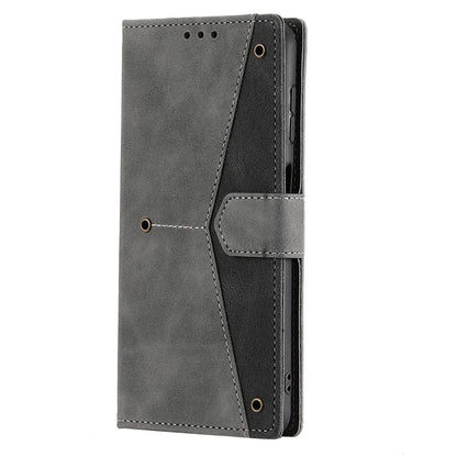 For Samsung Galaxy A16 5G Leather Case Splicing Stitching Wallet Stand Phone Cover with Strap