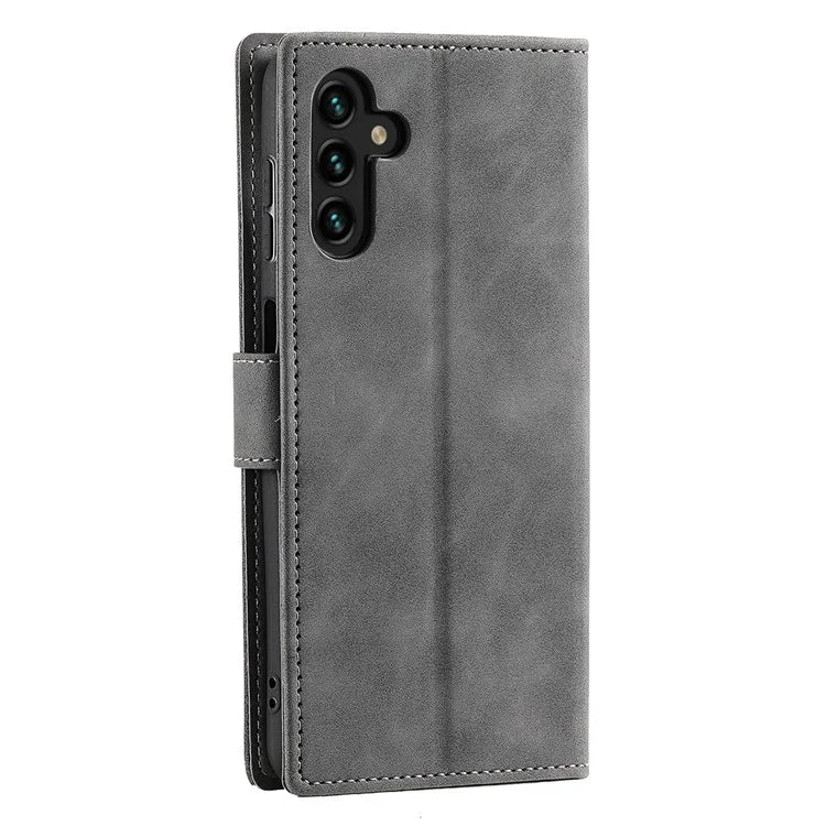 For Samsung Galaxy A16 5G Leather Case Splicing Stitching Wallet Stand Phone Cover with Strap