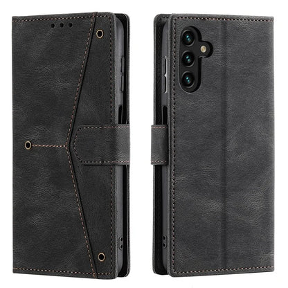 For Samsung Galaxy A16 5G Leather Case Splicing Stitching Wallet Stand Phone Cover with Strap