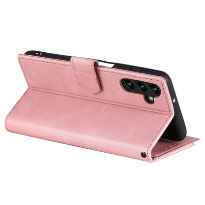 For Samsung Galaxy A16 5G Leather Case Splicing Stitching Wallet Stand Phone Cover with Strap