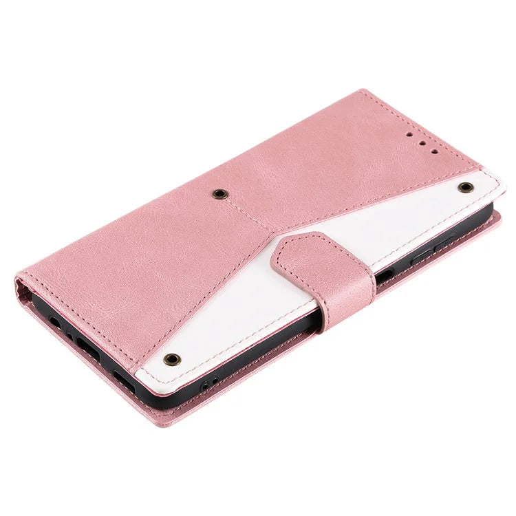 For Samsung Galaxy A16 5G Leather Case Splicing Stitching Wallet Stand Phone Cover with Strap