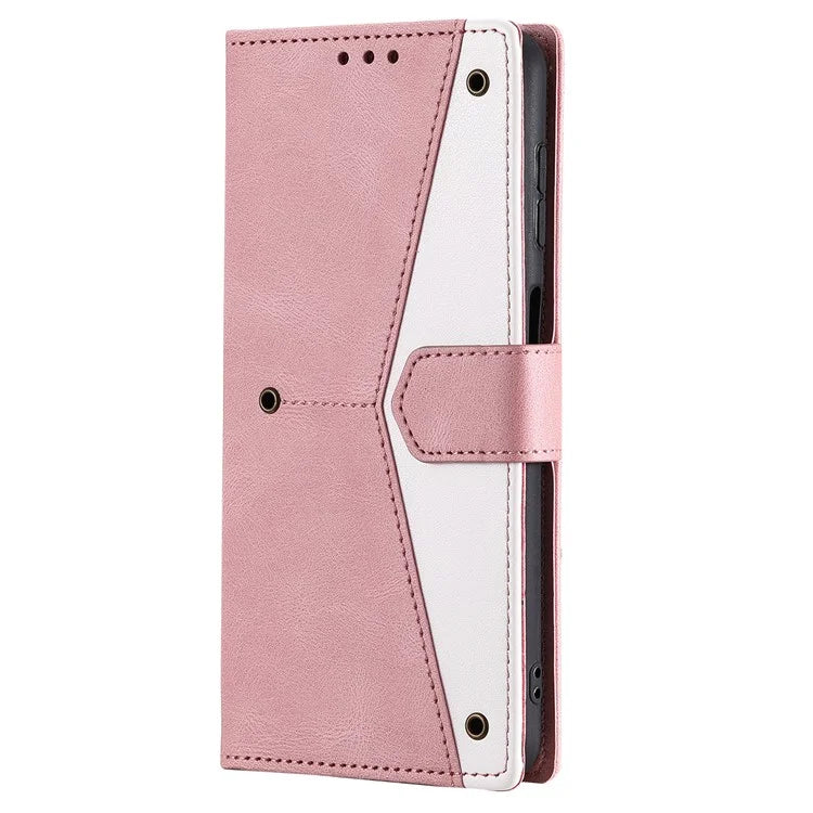 For Samsung Galaxy A16 5G Leather Case Splicing Stitching Wallet Stand Phone Cover with Strap