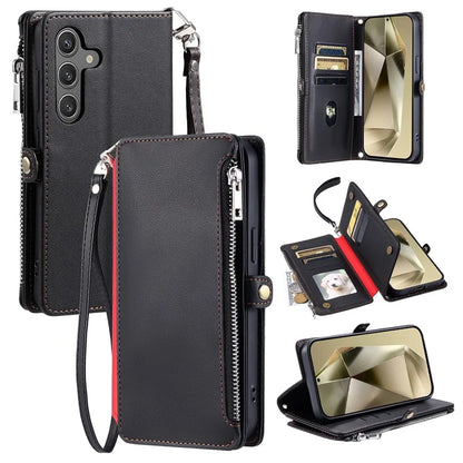015 Style For Samsung Galaxy A16 5G Case TPU+PU Leather Wallet Phone Cover with Straps