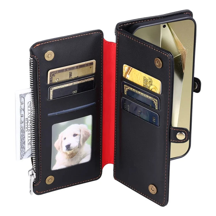 015 Style For Samsung Galaxy A16 5G Case TPU+PU Leather Wallet Phone Cover with Straps