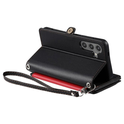 015 Style For Samsung Galaxy A16 5G Case TPU+PU Leather Wallet Phone Cover with Straps