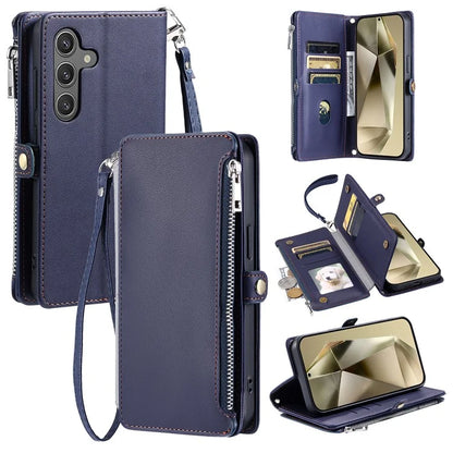 015 Style For Samsung Galaxy A16 5G Case TPU+PU Leather Wallet Phone Cover with Straps