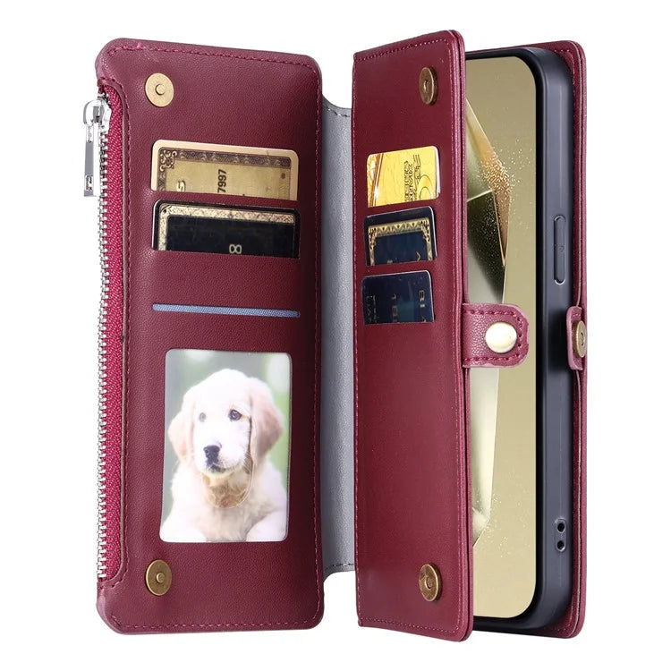 015 Style For Samsung Galaxy A16 5G Case TPU+PU Leather Wallet Phone Cover with Straps