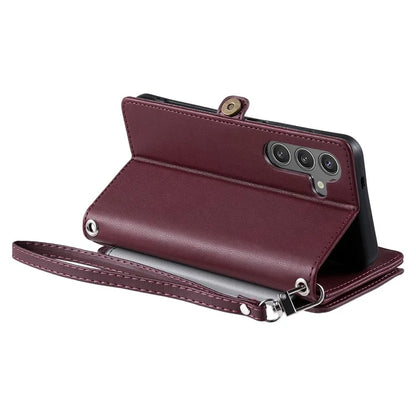 015 Style For Samsung Galaxy A16 5G Case TPU+PU Leather Wallet Phone Cover with Straps