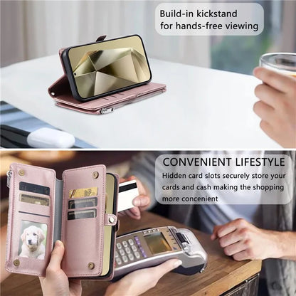 015 Style For Samsung Galaxy A16 5G Case TPU+PU Leather Wallet Phone Cover with Straps