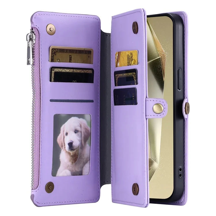 015 Style For Samsung Galaxy A16 5G Case TPU+PU Leather Wallet Phone Cover with Straps