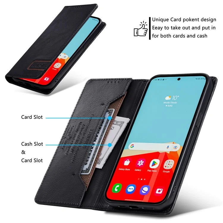 TTUDRCH Style 007 For Samsung Galaxy A16 5G Leather Case RFID Blocking Wallet Stand Phone Cover