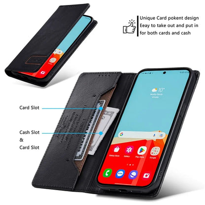 TTUDRCH Style 007 For Samsung Galaxy A16 5G Leather Case RFID Blocking Wallet Stand Phone Cover