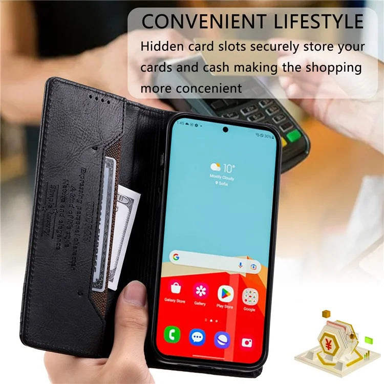 TTUDRCH Style 007 For Samsung Galaxy A16 5G Leather Case RFID Blocking Wallet Stand Phone Cover