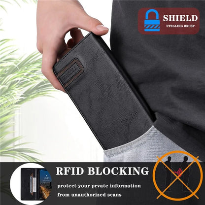 TTUDRCH Style 007 For Samsung Galaxy A16 5G Leather Case RFID Blocking Wallet Stand Phone Cover
