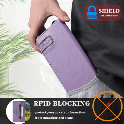 TTUDRCH Style 007 For Samsung Galaxy A16 5G Leather Case RFID Blocking Wallet Stand Phone Cover