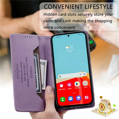 TTUDRCH Style 007 For Samsung Galaxy A16 5G Leather Case RFID Blocking Wallet Stand Phone Cover