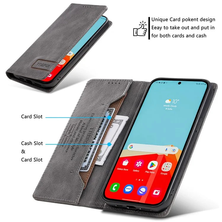 TTUDRCH Style 007 For Samsung Galaxy A16 5G Leather Case RFID Blocking Wallet Stand Phone Cover