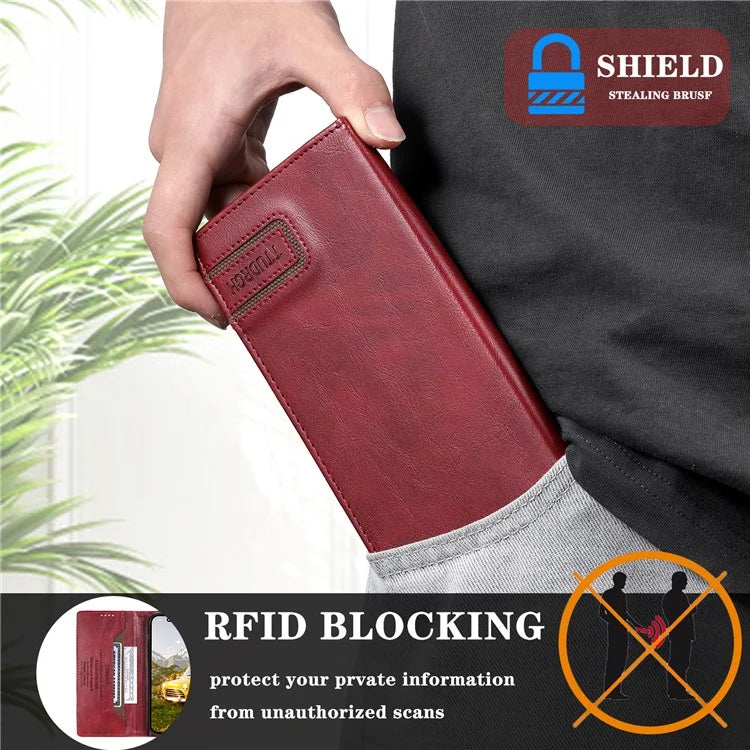 TTUDRCH Style 007 For Samsung Galaxy A16 5G Leather Case RFID Blocking Wallet Stand Phone Cover