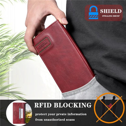 TTUDRCH Style 007 For Samsung Galaxy A16 5G Leather Case RFID Blocking Wallet Stand Phone Cover