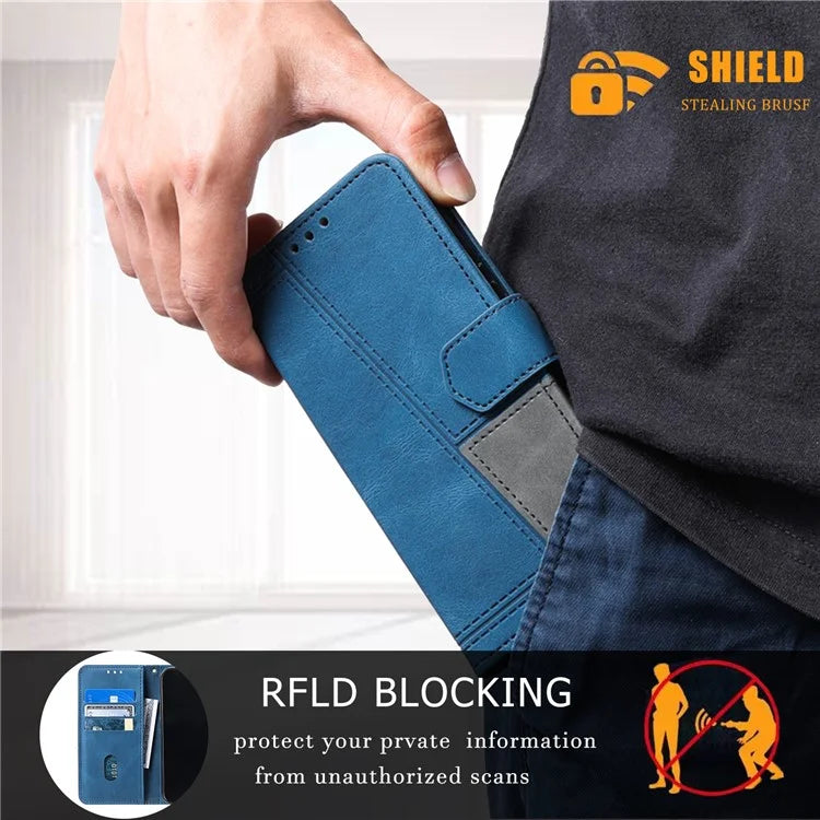 For Samsung Galaxy A16 5G Leather Case RFID Blocking Wallet Stand Phone Cover with Strap