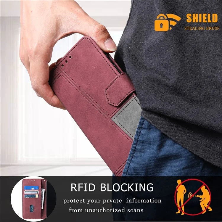 For Samsung Galaxy A16 5G Leather Case RFID Blocking Wallet Stand Phone Cover with Strap