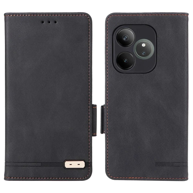 For Realme GT 6 5G / GT 6T 5G / GT Neo6 5G / GT Neo6 SE 5G Case Leather Wallet Hardware Decor Phone Cover
