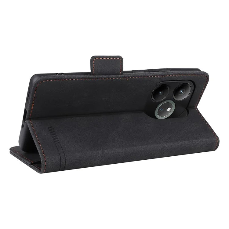 For Realme GT 6 5G / GT 6T 5G / GT Neo6 5G / GT Neo6 SE 5G Case Leather Wallet Hardware Decor Phone Cover