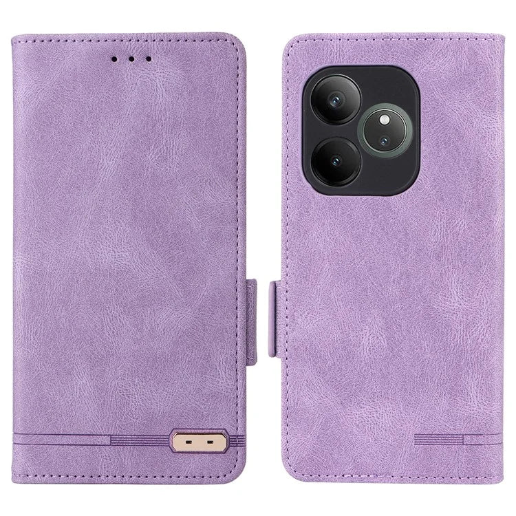 For Realme GT 6 5G / GT 6T 5G / GT Neo6 5G / GT Neo6 SE 5G Case Leather Wallet Hardware Decor Phone Cover