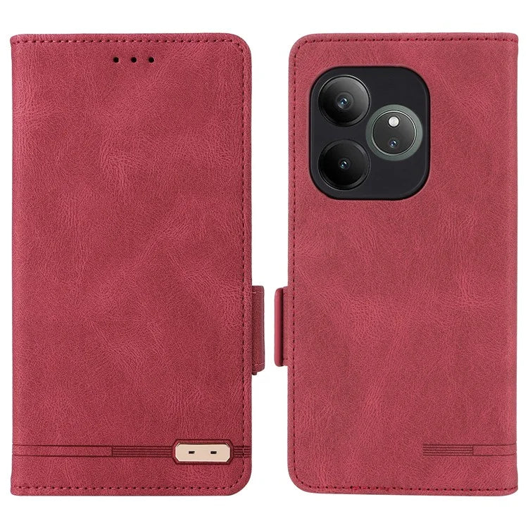 For Realme GT 6 5G / GT 6T 5G / GT Neo6 5G / GT Neo6 SE 5G Case Leather Wallet Hardware Decor Phone Cover